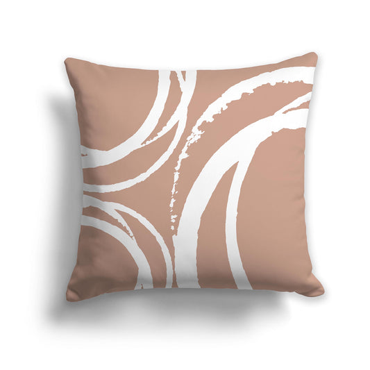 Square Throw Pillow with Salmon and White Abstract Circles