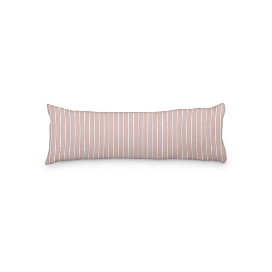 Salmon Microfiber Body Pillow with Fine White Stripes, MFBP-1139-152,  20 x 54 inches