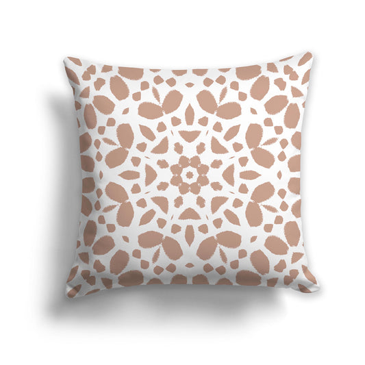 Square Throw Pillow with Salmon and White Large Circular Pattern