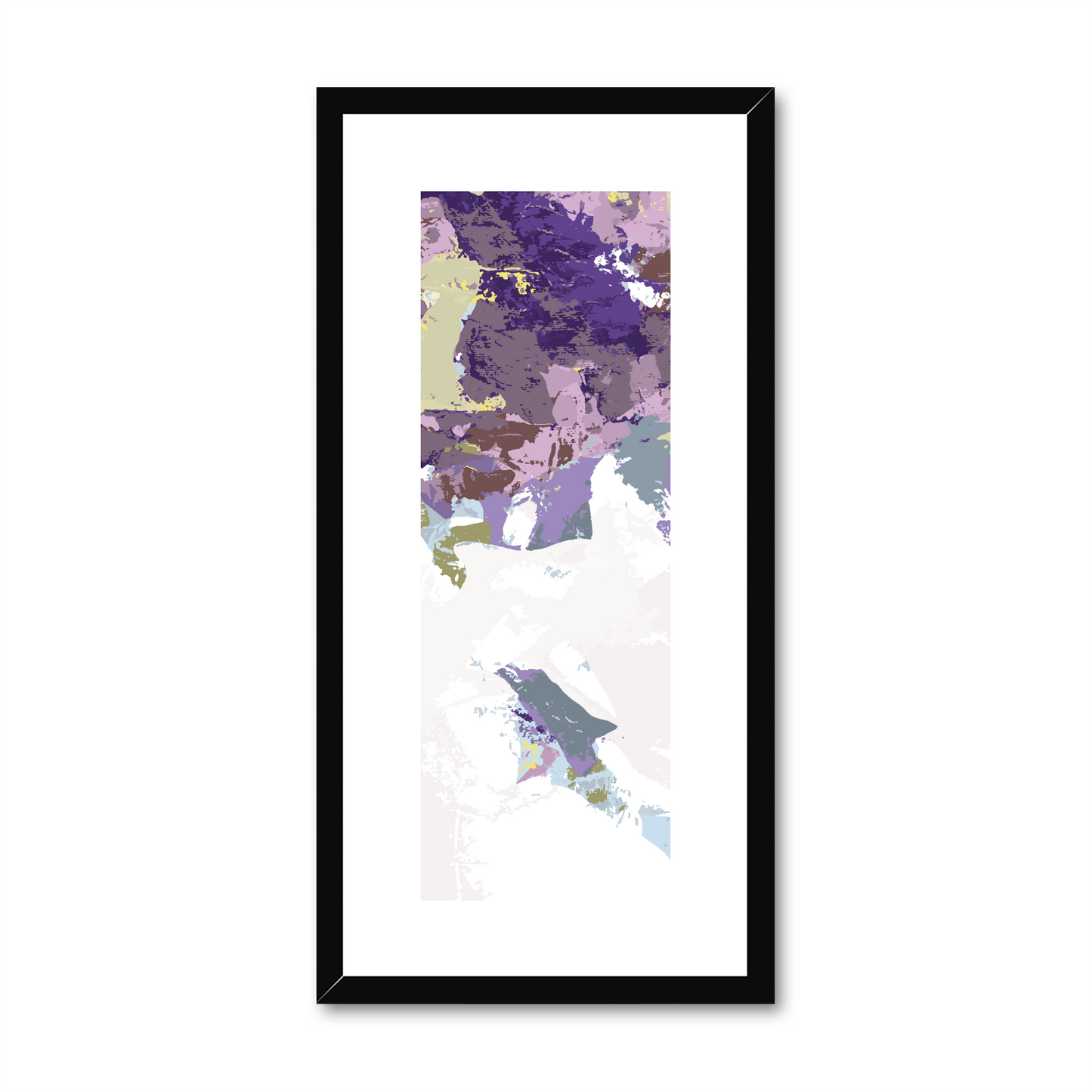 Lime Zest #1142-7693 Abstract Graphic Art Print - Moody Purple & Slate Coast Design, Panoramic Tall Layout, 2-Inch Premium Gallery Matting