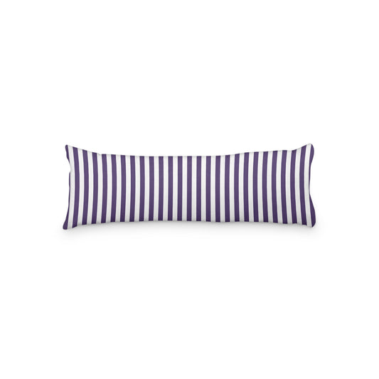 White Microfiber Body Pillow with Purple Bars, MFBP-1143-051,  20 x 54 inches