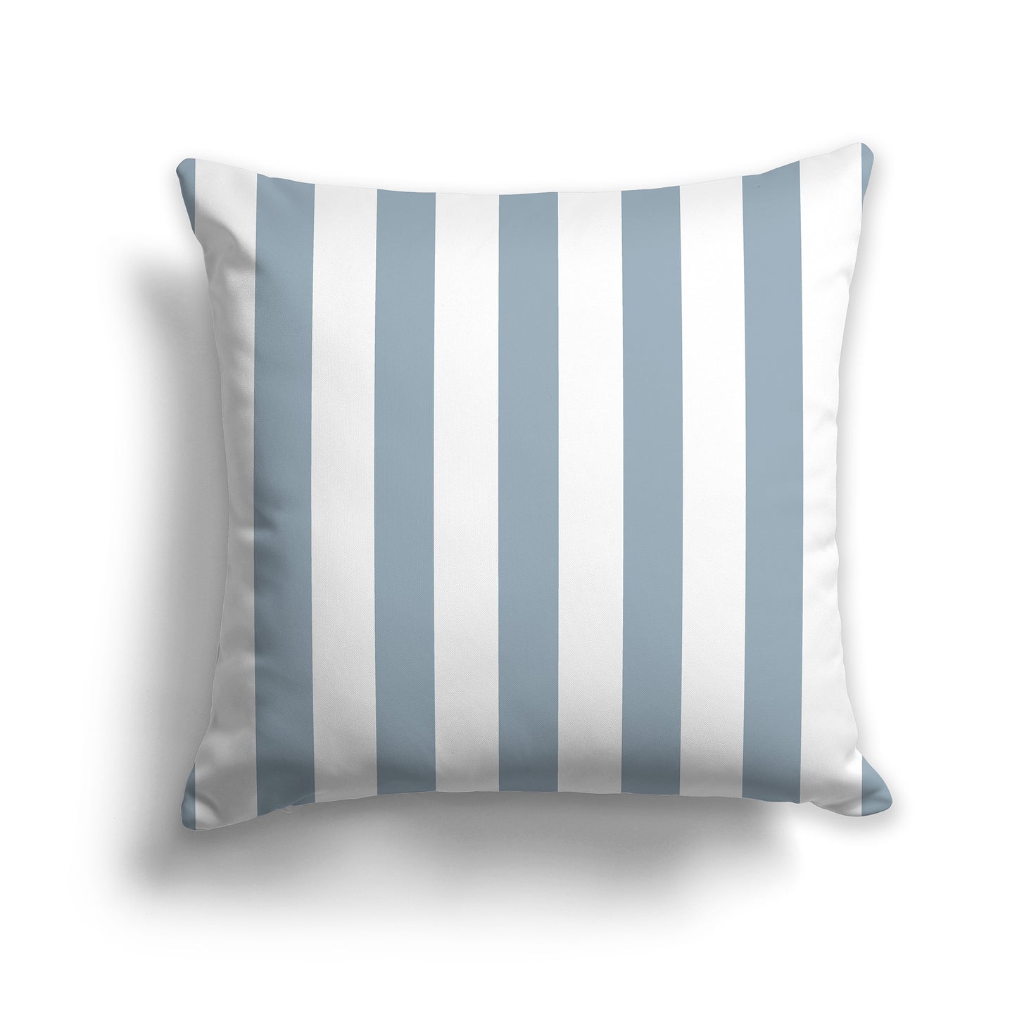 16 inch Throw Pillow with Blue-grey and White Vertical Bars