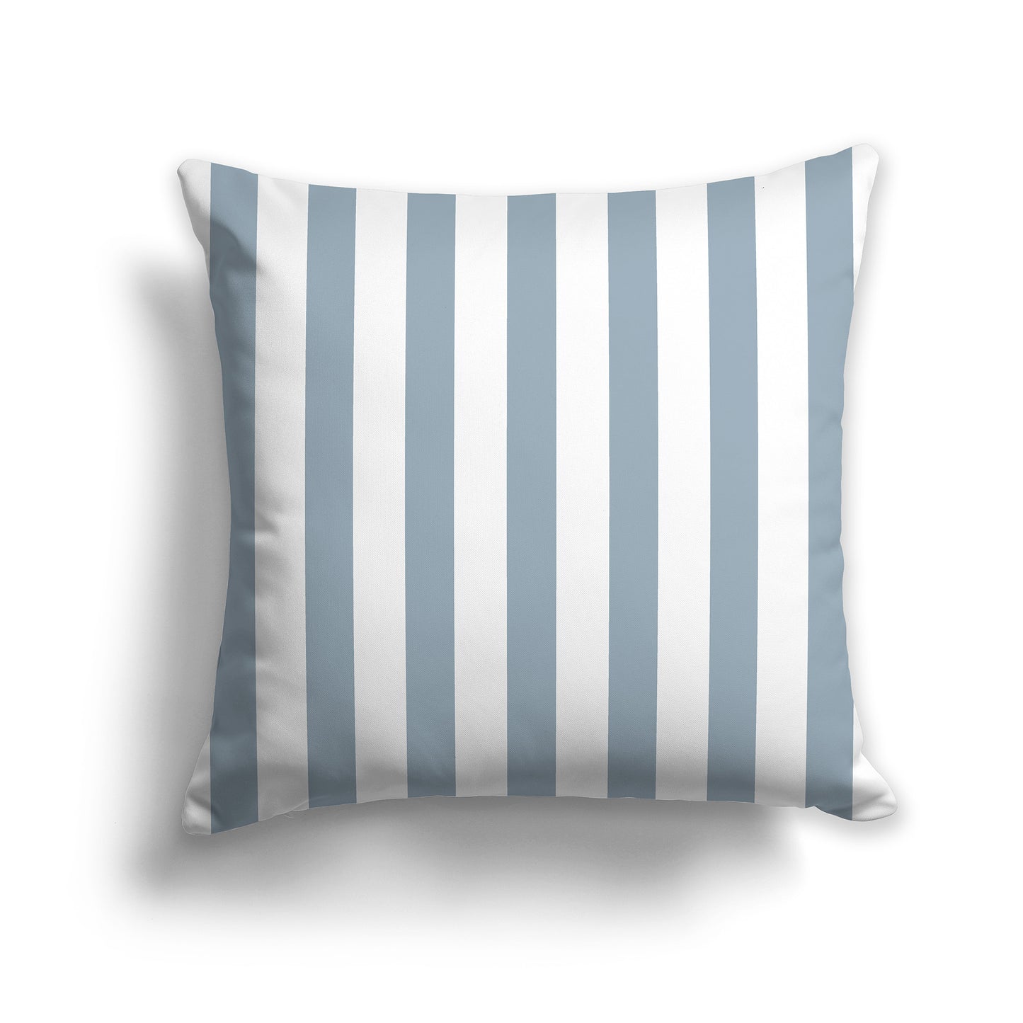 20 inch Throw Pillow with Blue-grey and White Vertical Bars