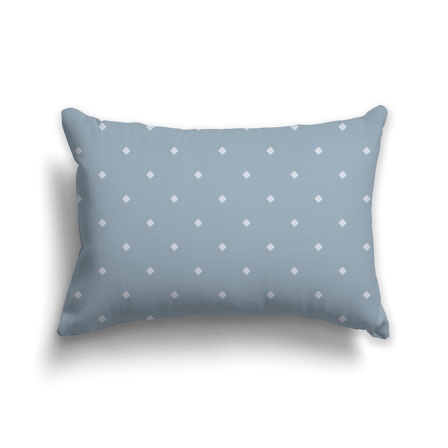 20x14 inch Lumbar Blue-grey Throw Pillow with Large Grey Diamond Pattern