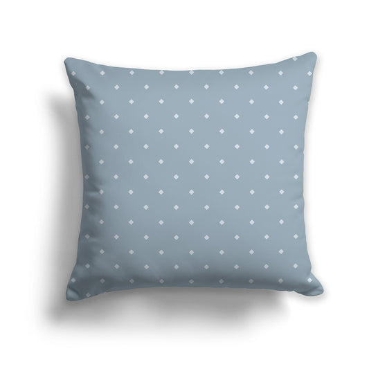 26 inch Blue-grey Throw Pillow with Large Grey Diamond Pattern