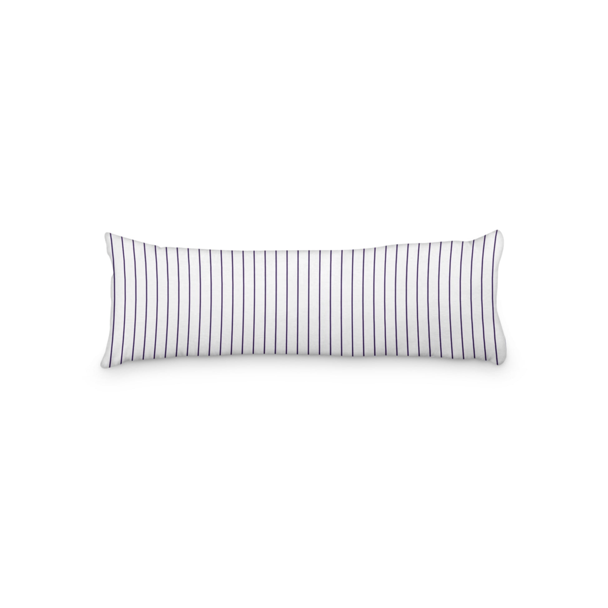 White Microfiber Body Pillow with Fine Purple Stripes, MFBP-1143-151,  20 x 54 inches