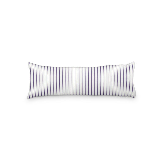 White Microfiber Body Pillow with Fine Purple Stripes, MFBP-1143-151,  20 x 54 inches