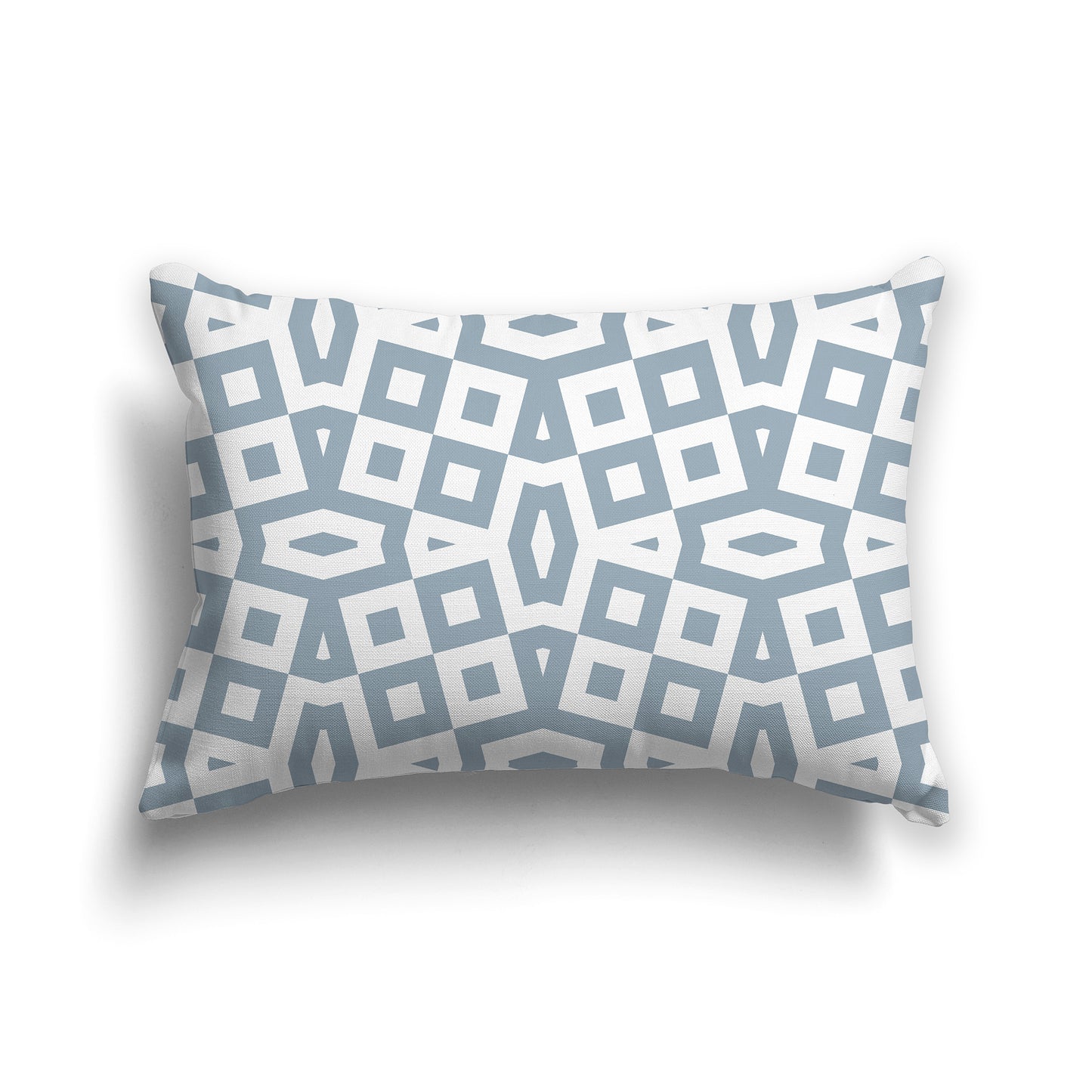 20x14 inch Lumbar Throw Pillow with Blue-grey and White Geometric Pattern