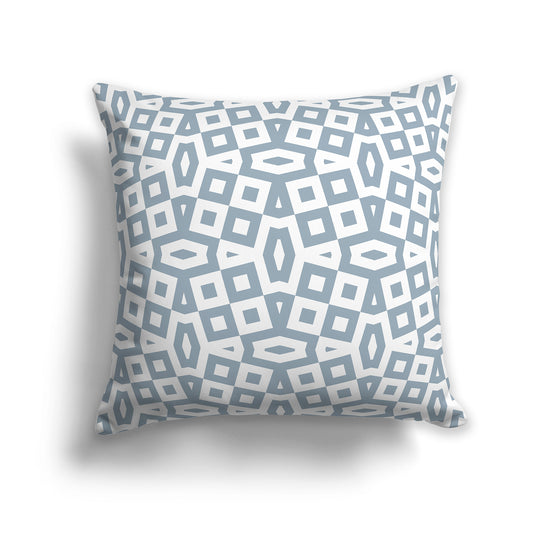 26 inch Throw Pillow with Blue-grey and White Geometric Pattern