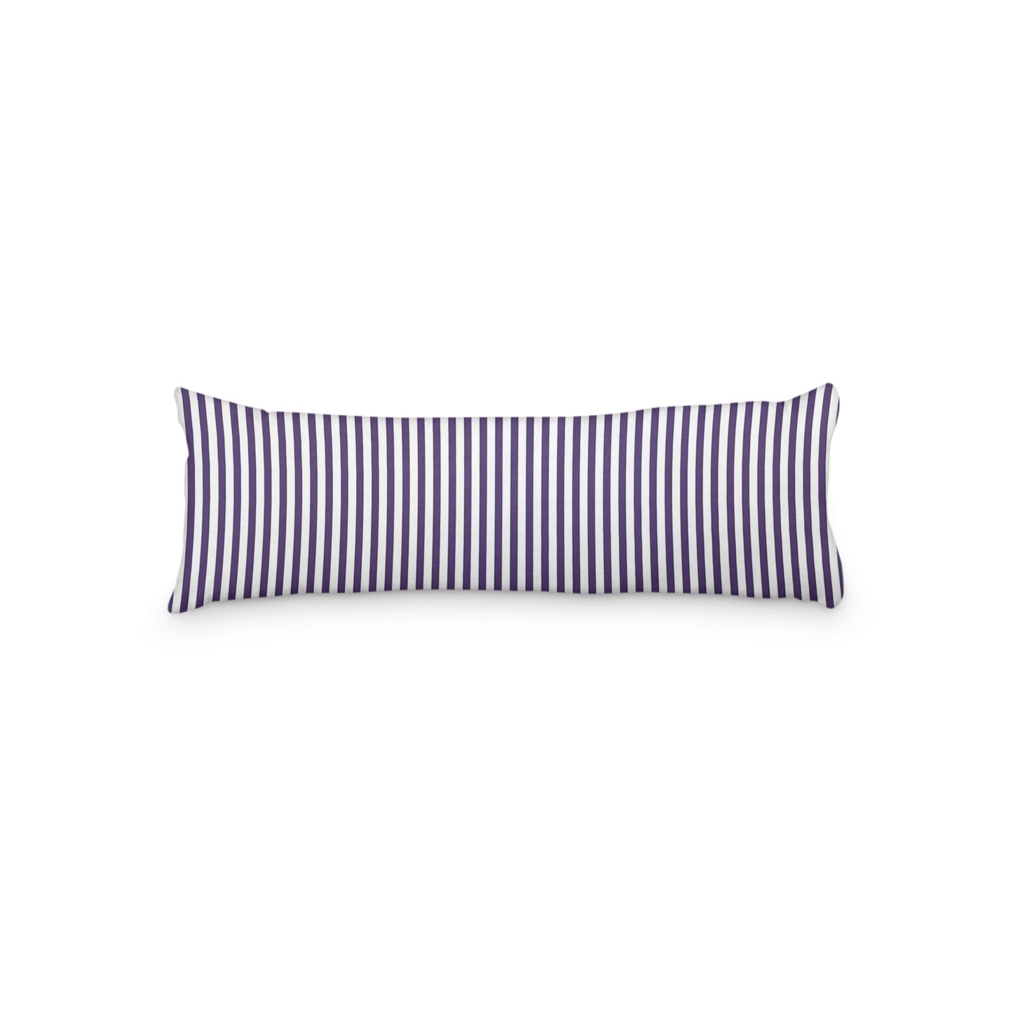 White Microfiber Body Pillow with Thin Purple Bars, MFBP-1143-241,  20 x 54 inches