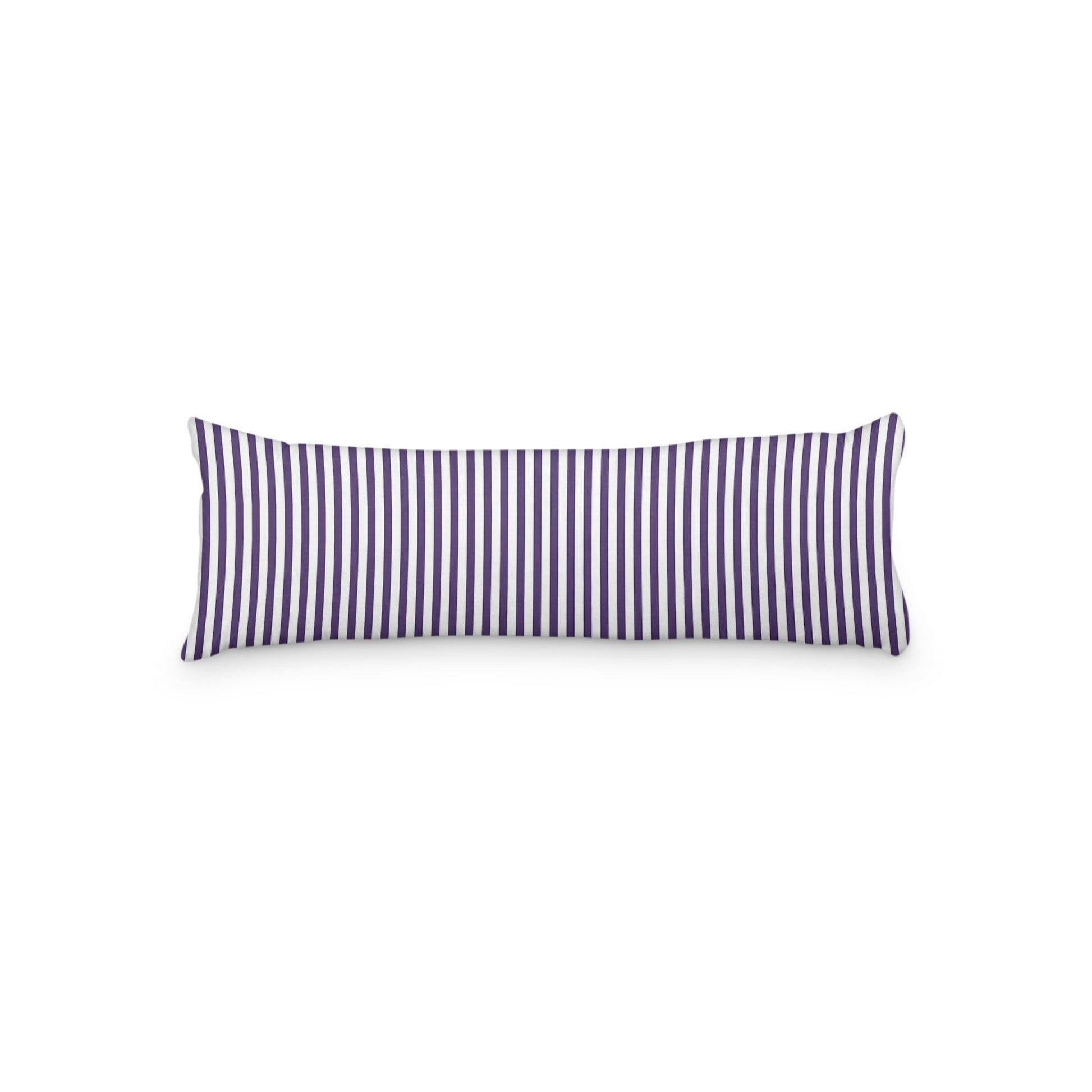 White Microfiber Body Pillow with Thin Purple Bars, MFBP-1143-241,  20 x 54 inches