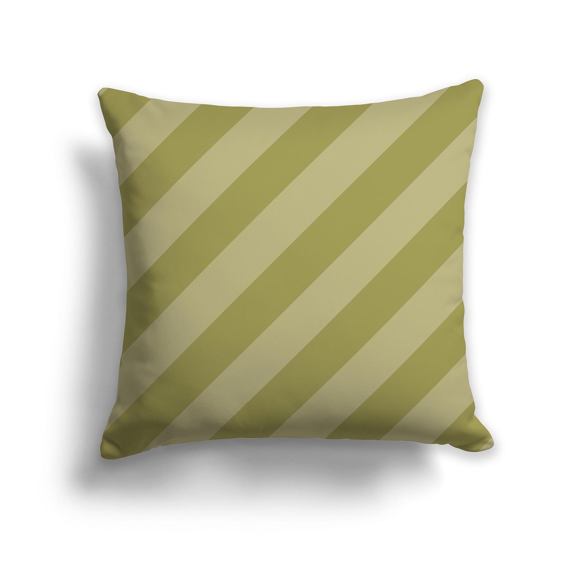 Square Throw Pillow with Two-tone Green Bars Diagonal Bars
