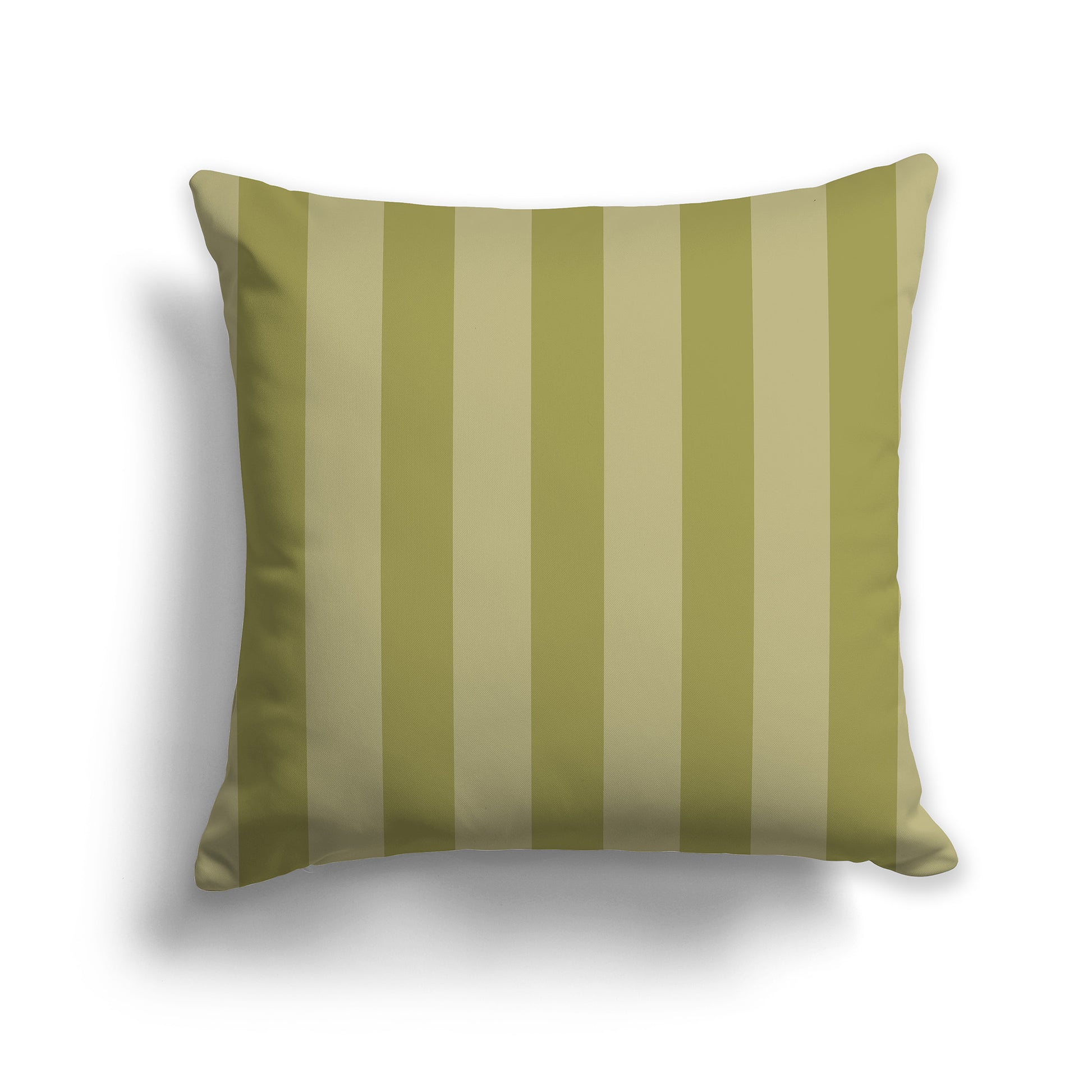 14 inch Throw Pillow with Two-tone Green Vertical Bars
