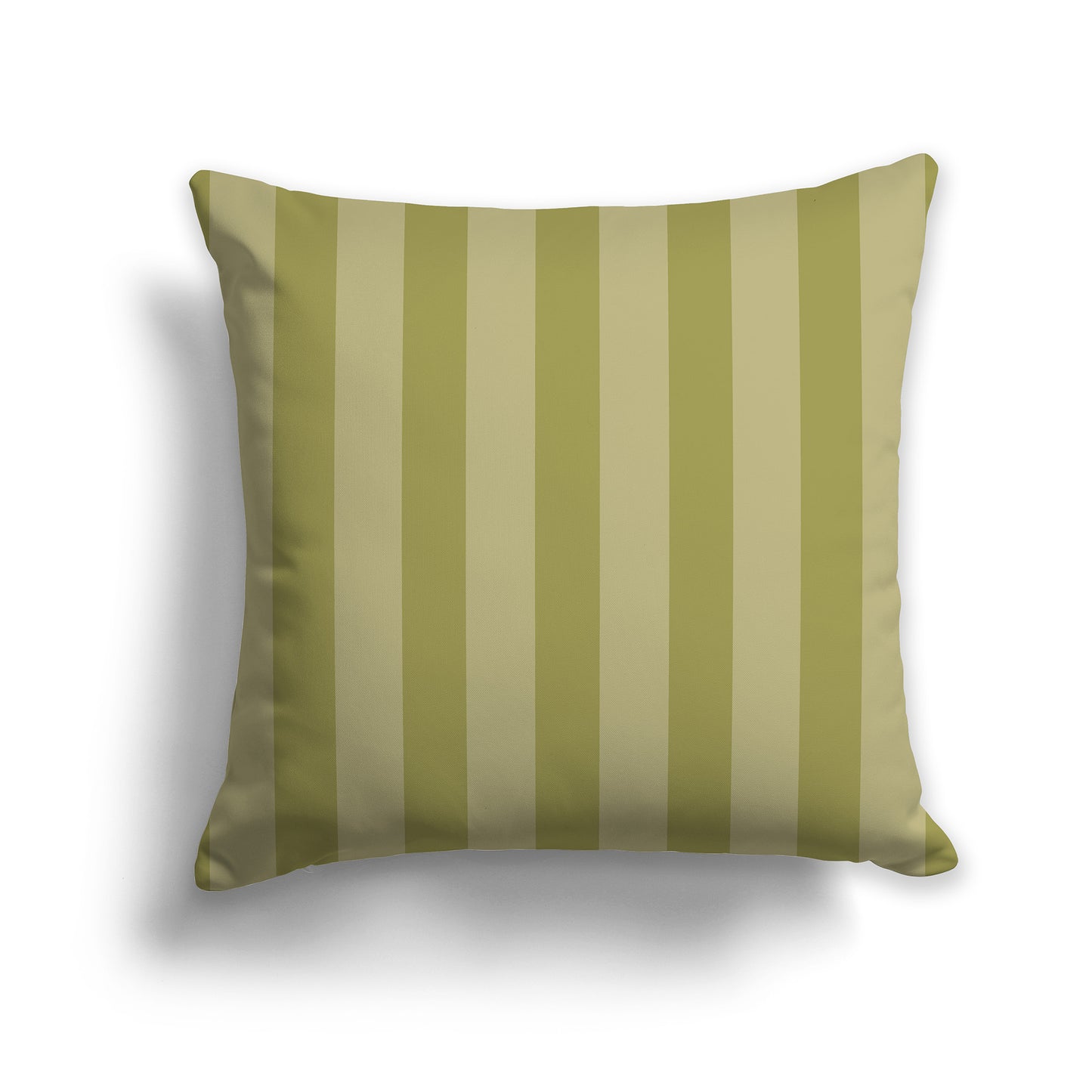 16 inch Throw Pillow with Thick Two-tone Green Vertical Bars