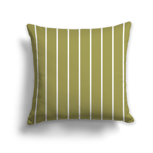 Square Throw Pillow with Green and white Stripe Pattern