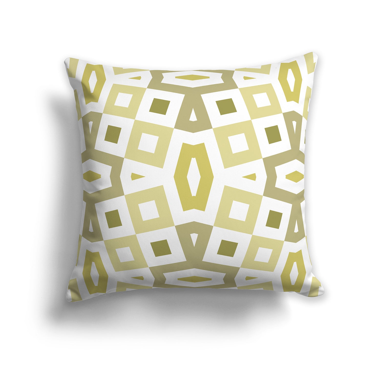 14 inch Throw Pillow with Green and White Geometric Pattern