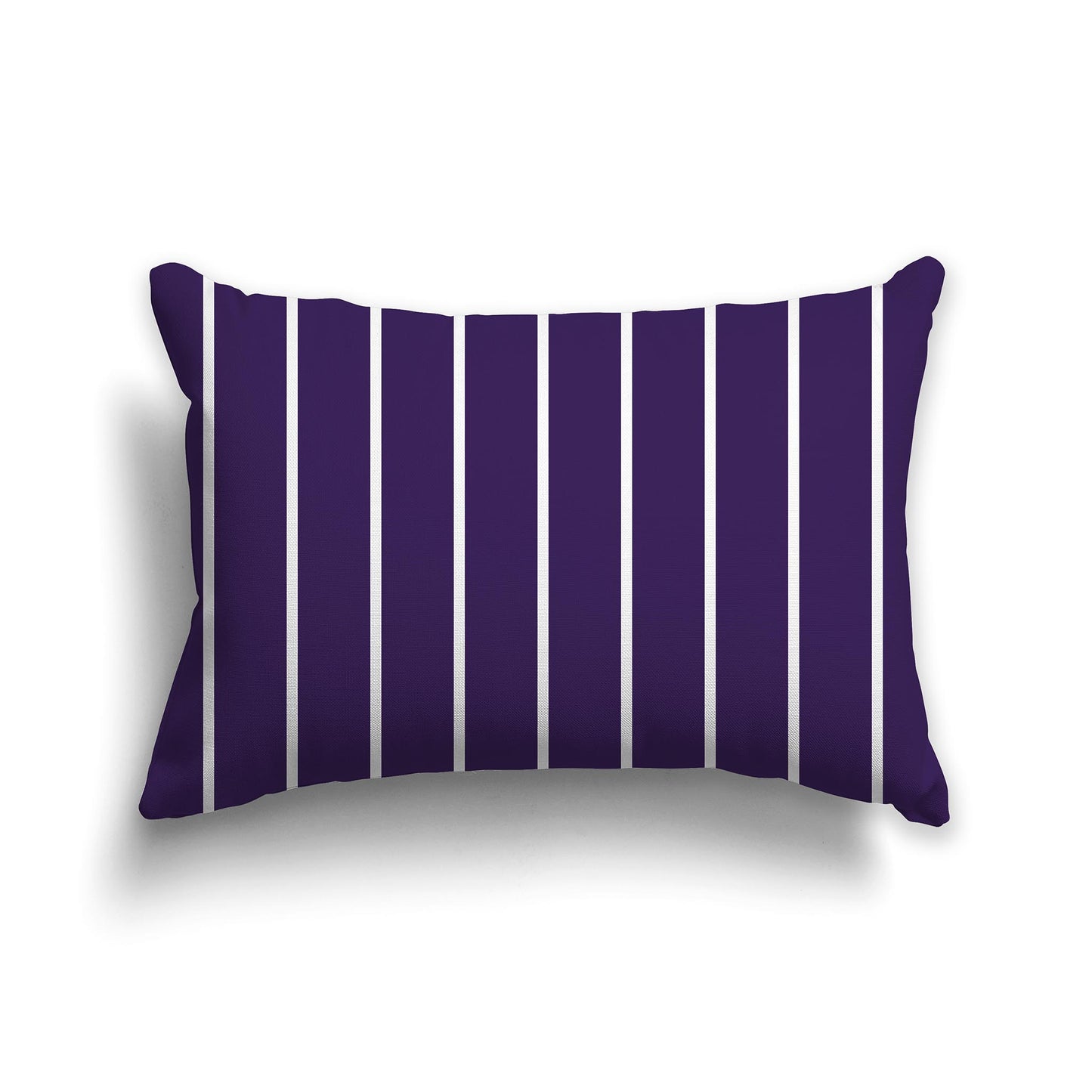 Lumbar Throw Pillow with Purple and white Stripe Pattern