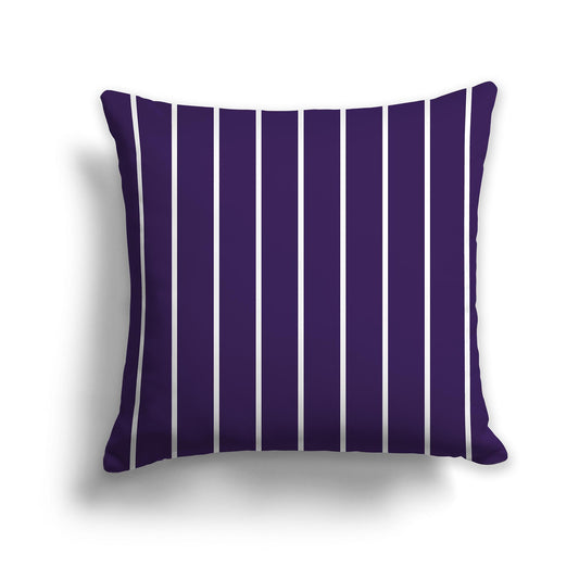Square Throw Pillow with Purple and white Stripe Pattern