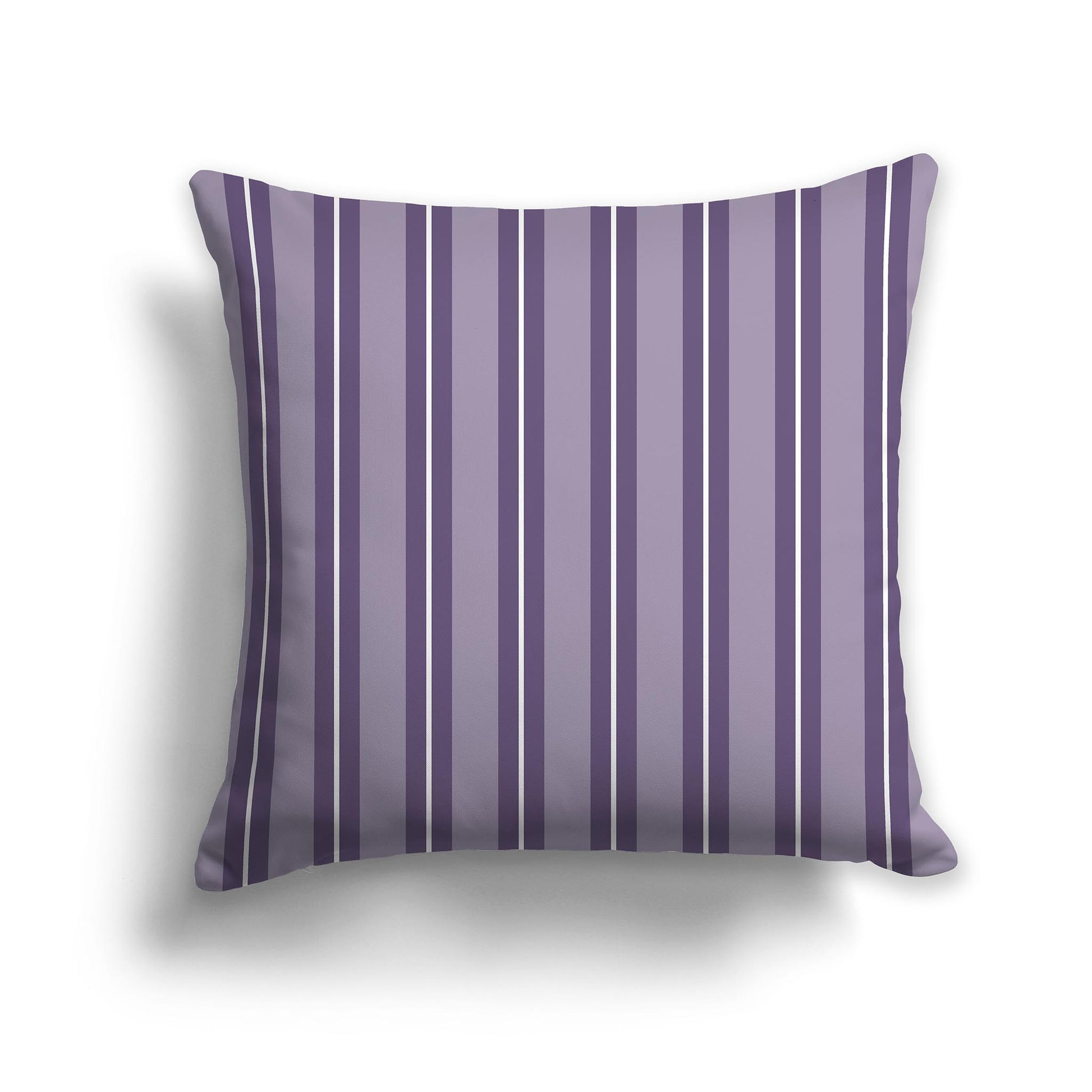 Square Throw Pillow with Two-tone Purple and White Multistripe Pattern