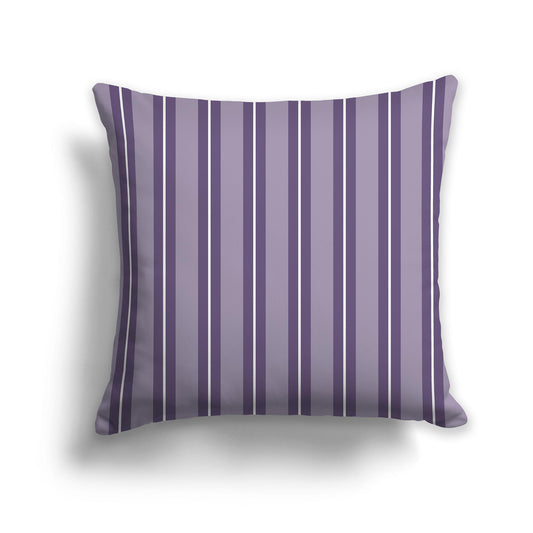 Square Throw Pillow with Two-tone Purple and White Multistripe Pattern