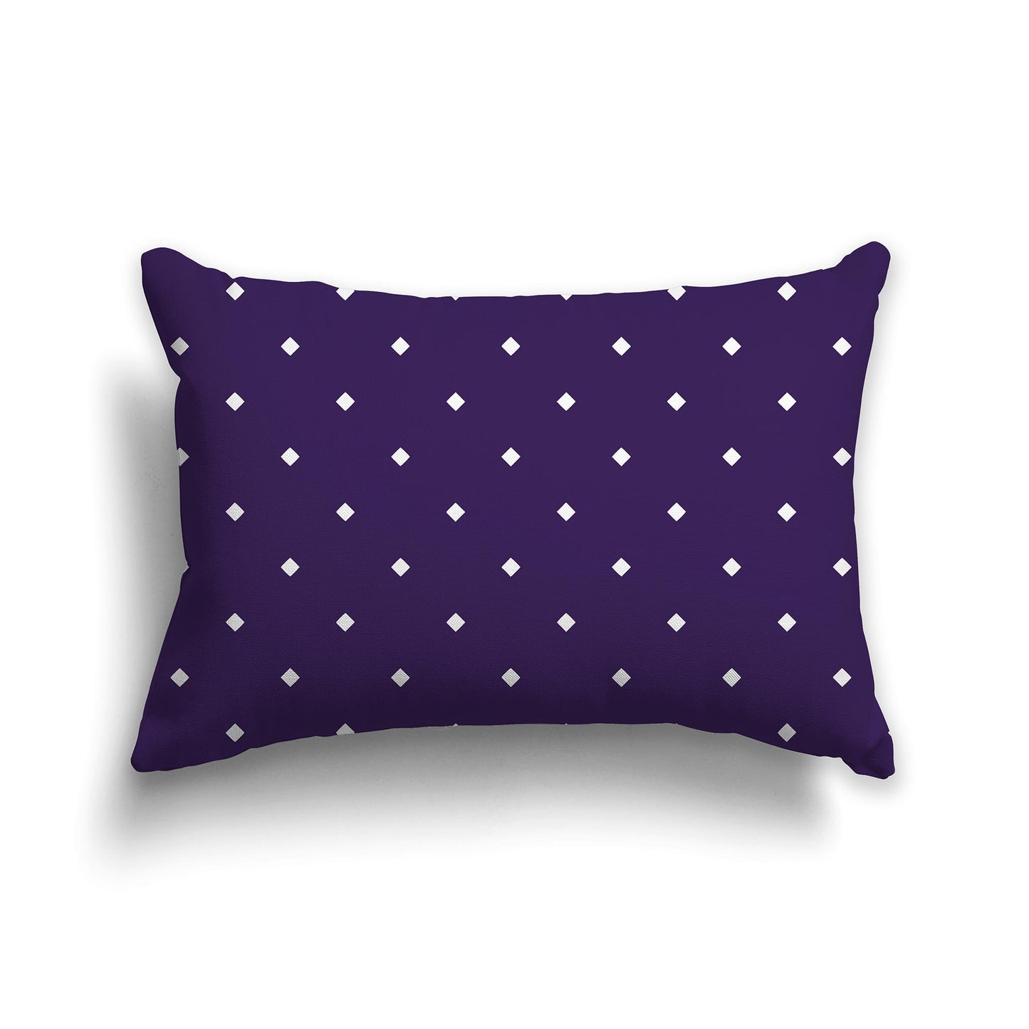 20x14 inch Lumbar Purple Throw Pillow with Large White Diamond Pattern