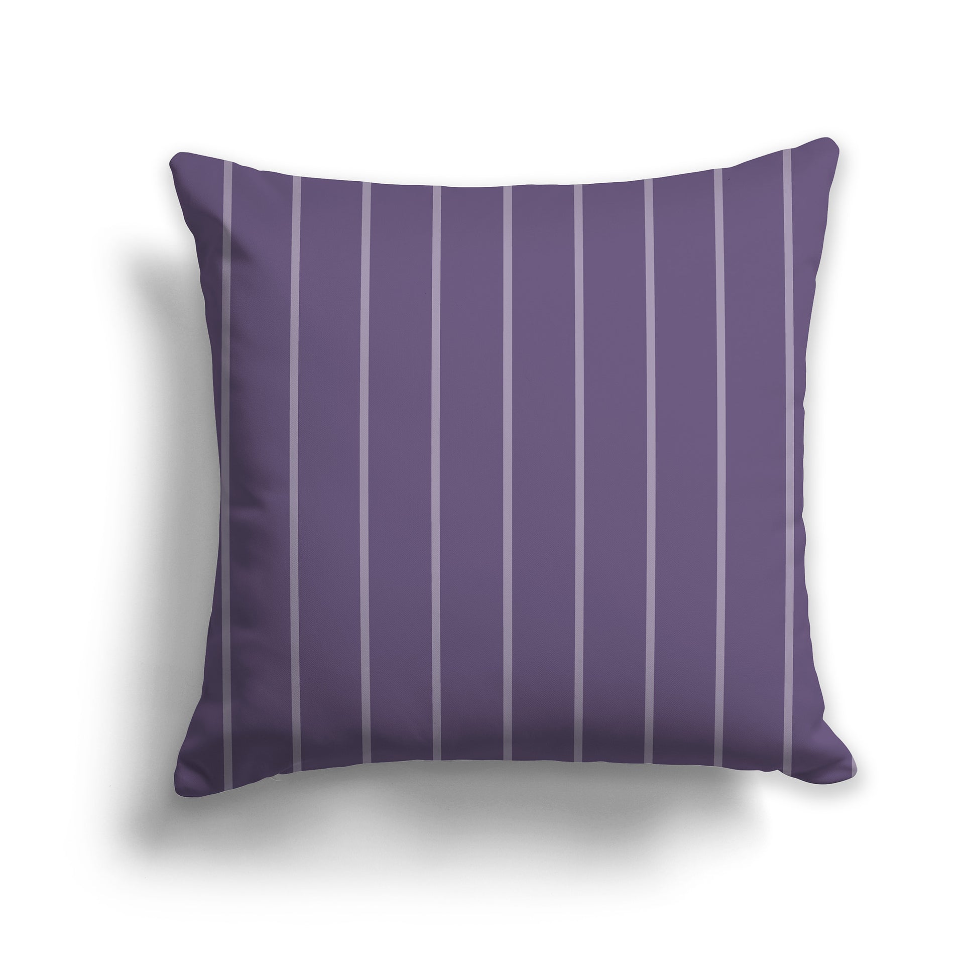 14 inch Throw Pillow with Purple and White Thin Vertical Stripe Pattern