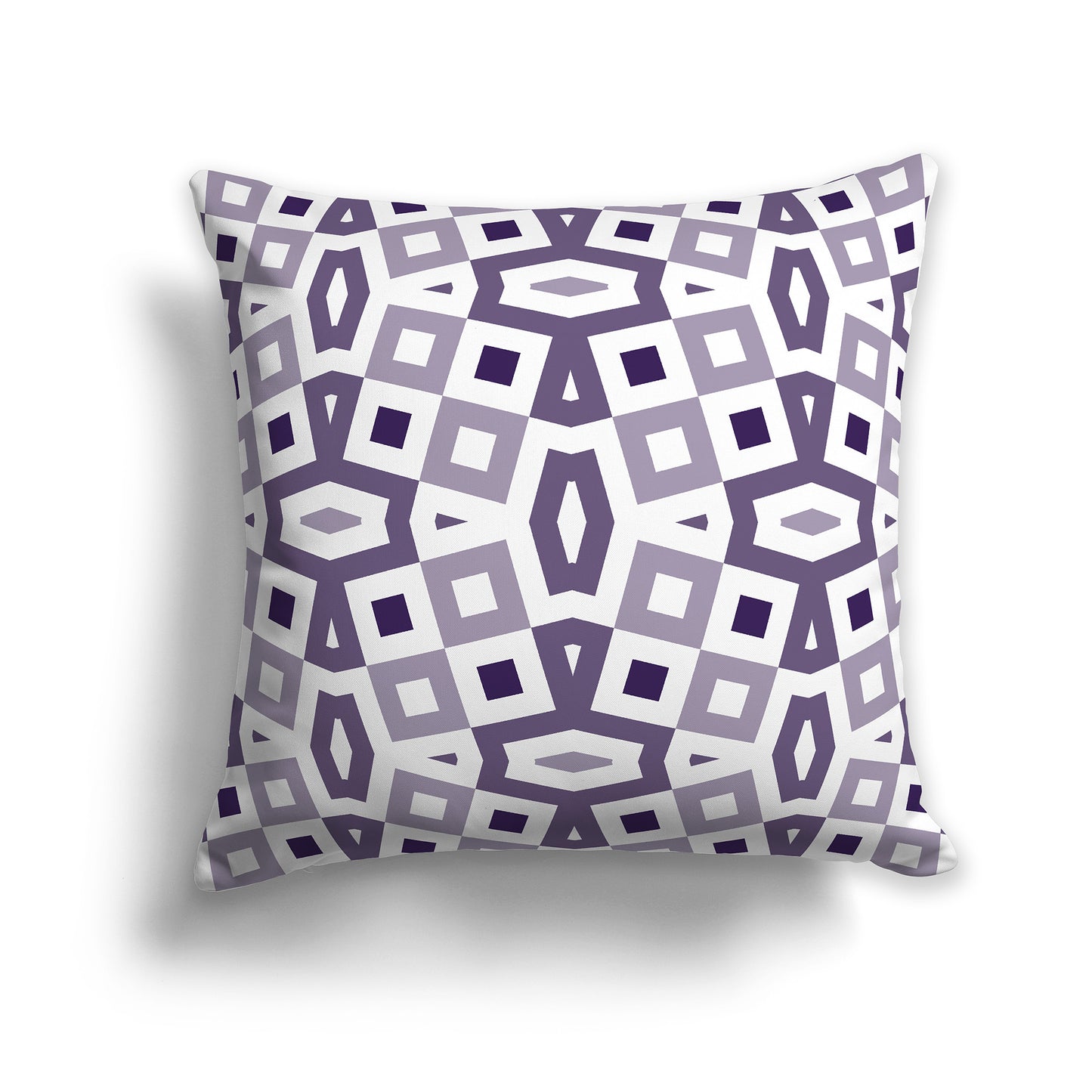 20 inch Throw Pillow with Purple and White Geometric Pattern