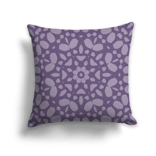 Square Throw Pillow with Large Purple and White Circular Graphic
