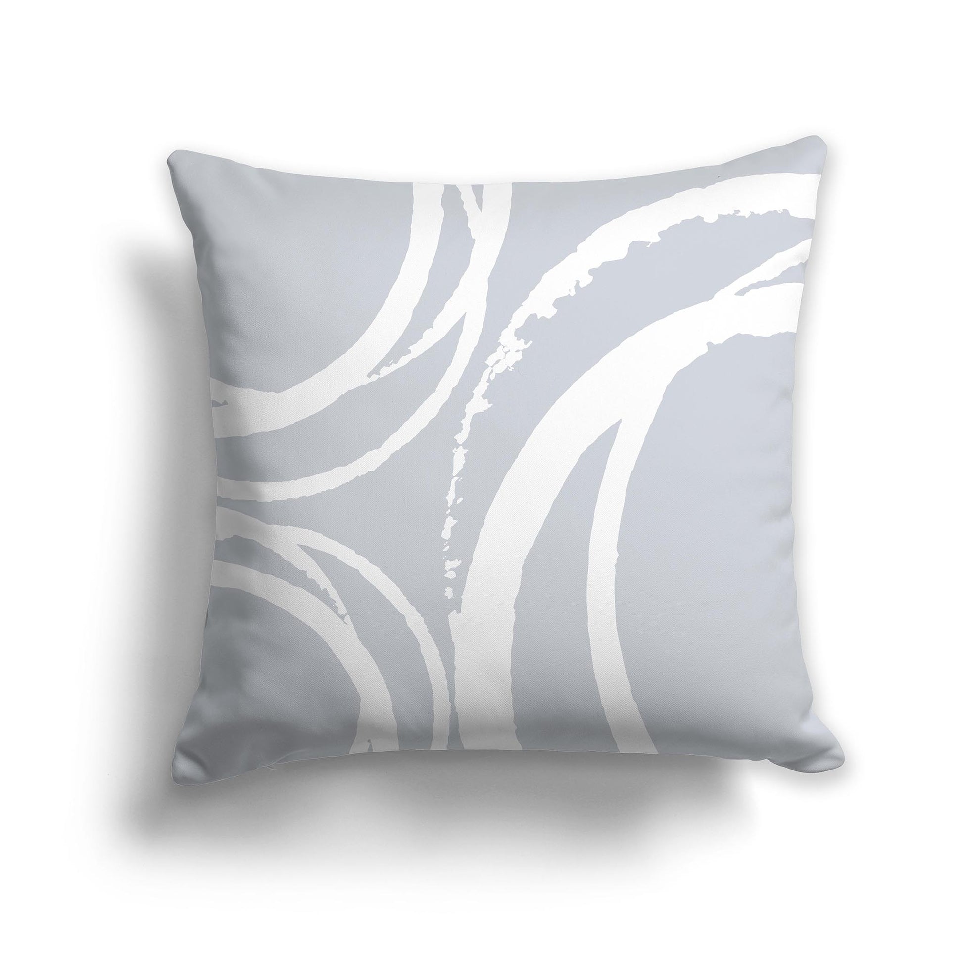 Square Throw Pillow with Pale Grey and White Abstract Circles