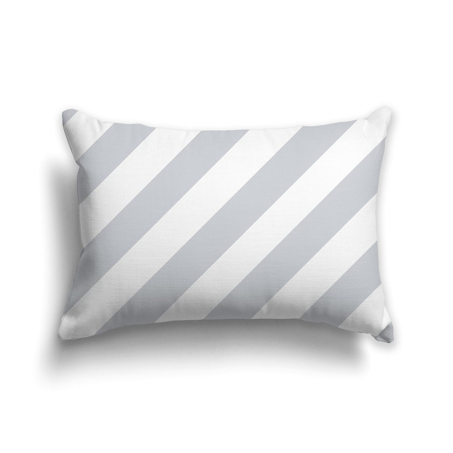 Lumbar Throw Pillow with Pale Grey Diagonal Bars