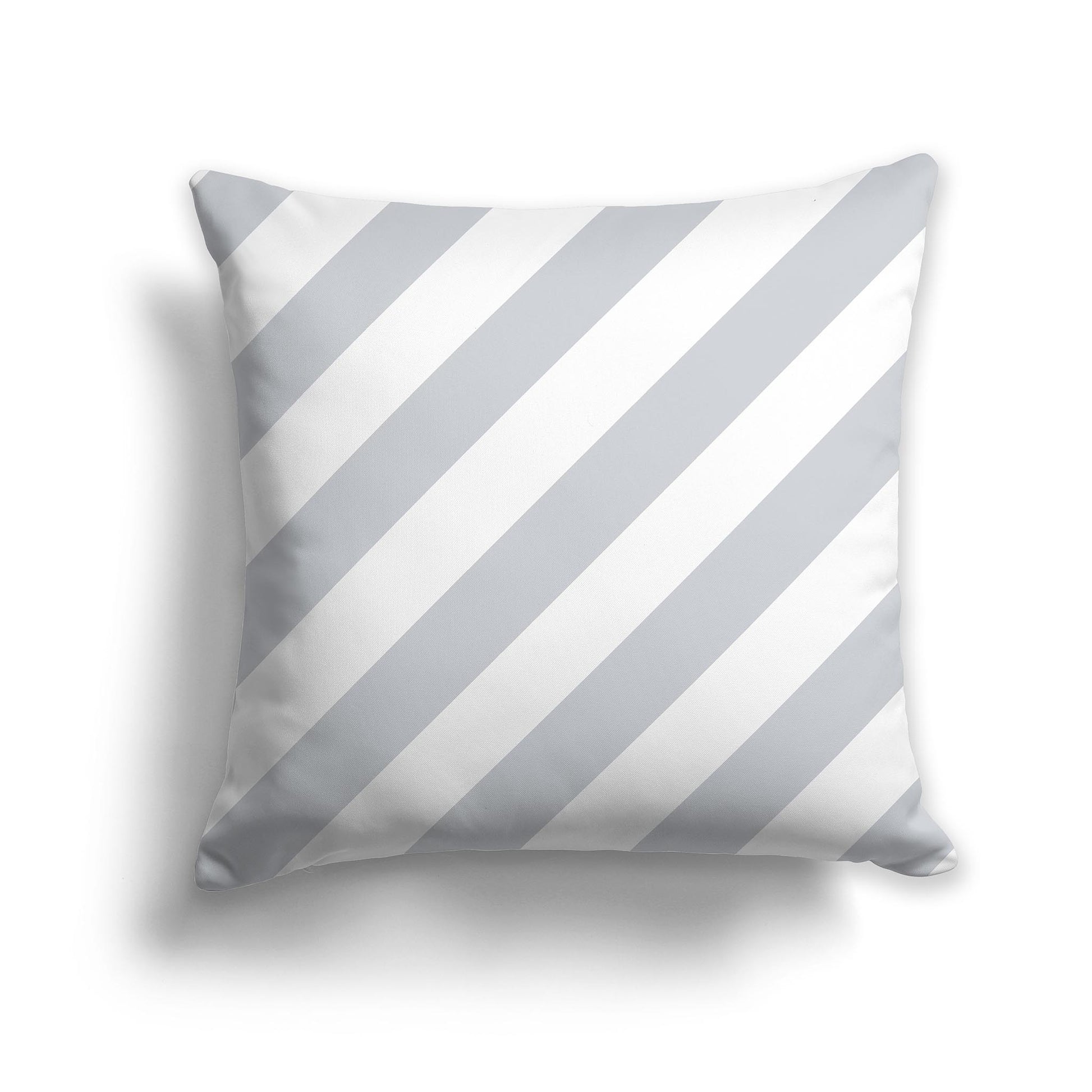 Square Throw Pillow with Pale Grey Diagonal Bars