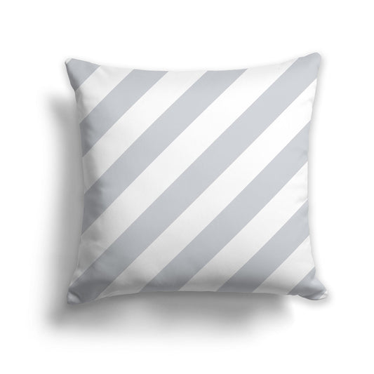 Square Throw Pillow with Pale Grey Diagonal Bars