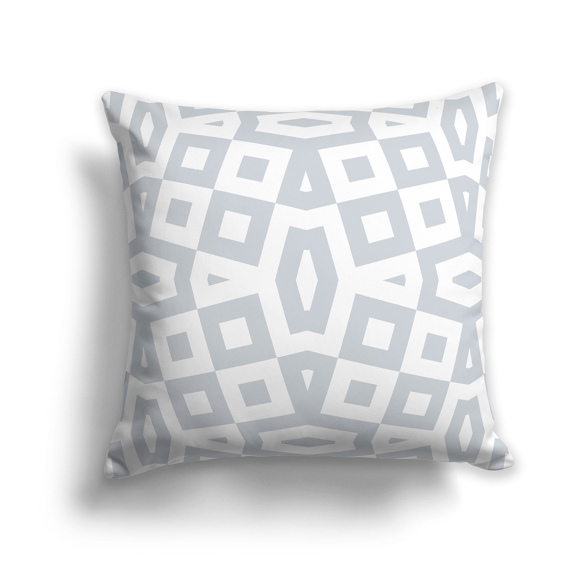 14 inch Throw Pillow with Pale Grey and White Geometric Pattern