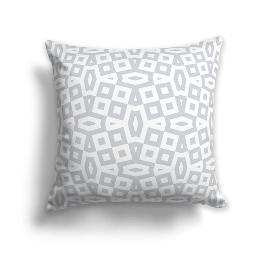 26 inch Throw Pillow with Pale Grey and White Geometric Pattern