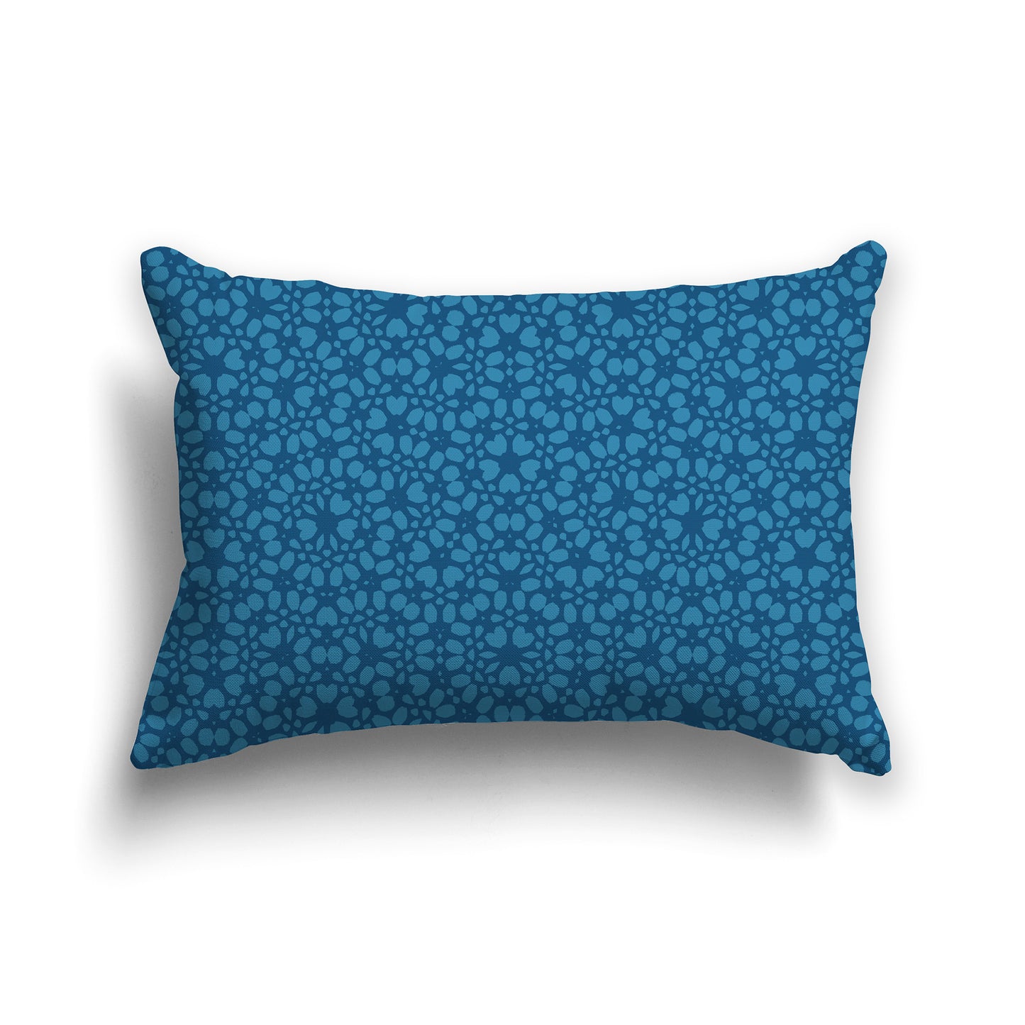 20x14 inch Lumbar Throw Pillow with Two-tone Blue-turquoise Intricate Pattern