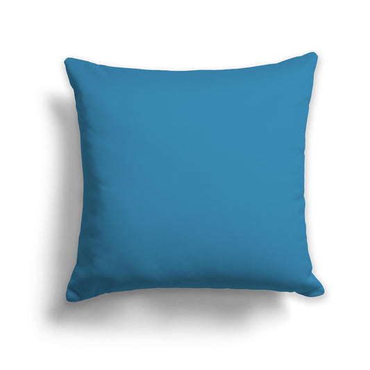 Square Throw Pillow in Solid Medium Blue-turquoise