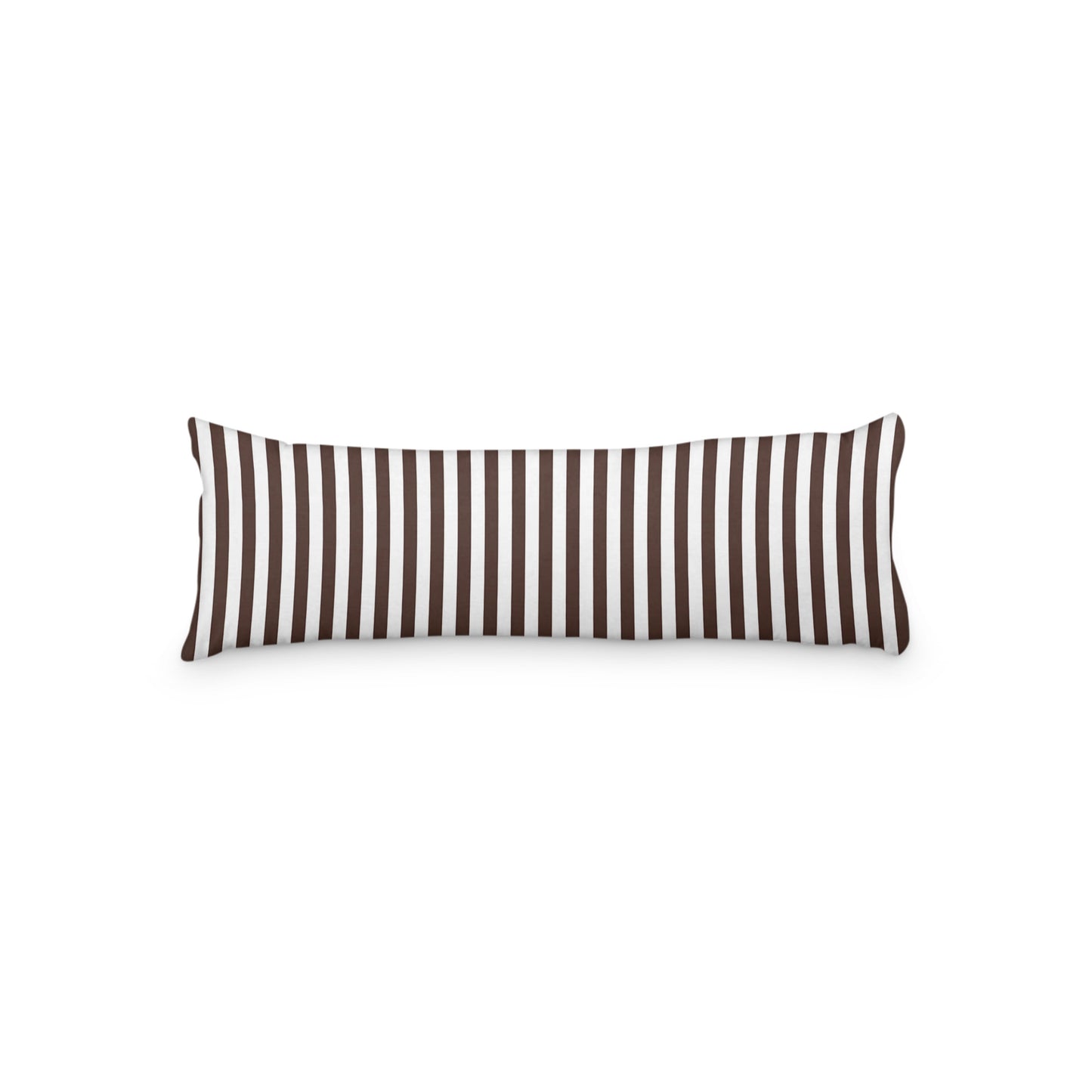 White Microfiber Body Pillow with Brown Bars, MFBP-1161-051,  20 x 54 inches