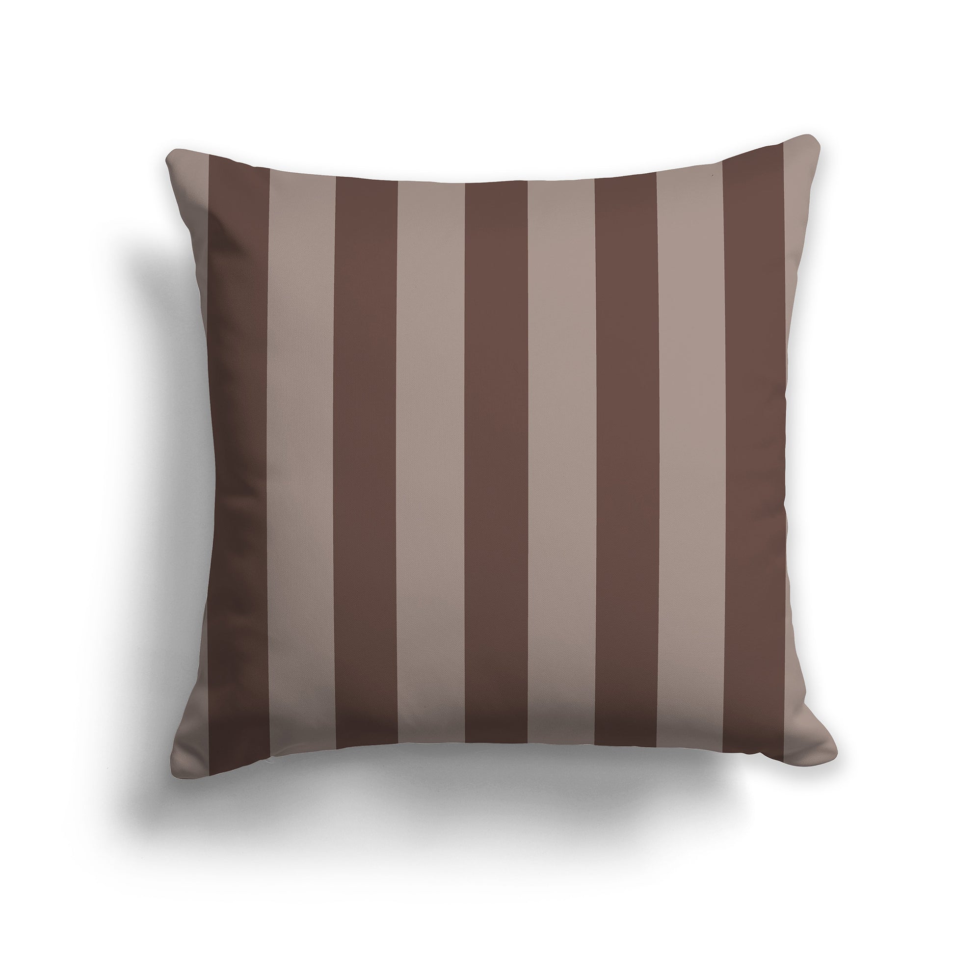 14 inch Throw Pillow with Two-tone Brown Vertical Bars