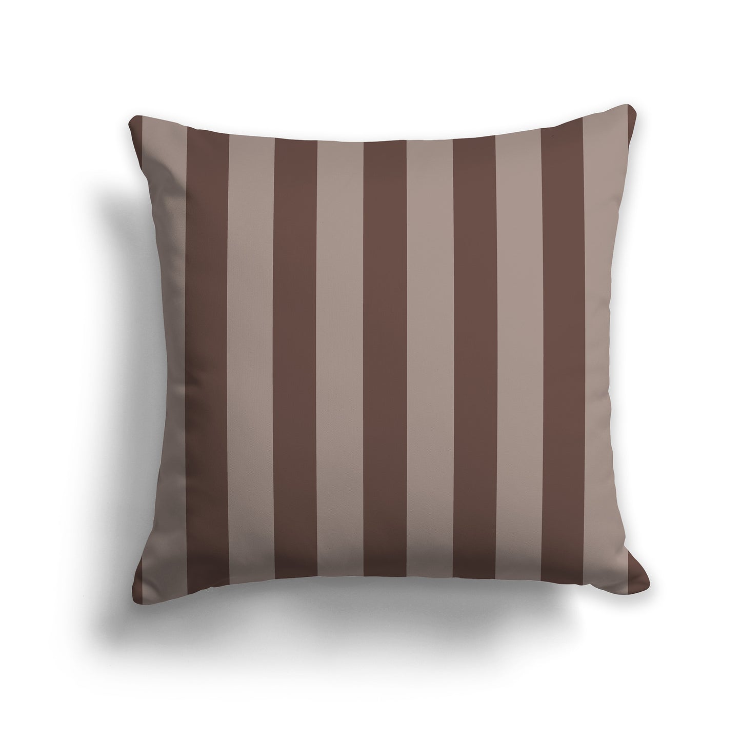 16 inch Throw Pillow with Thick Two-tone Brown Vertical Bars