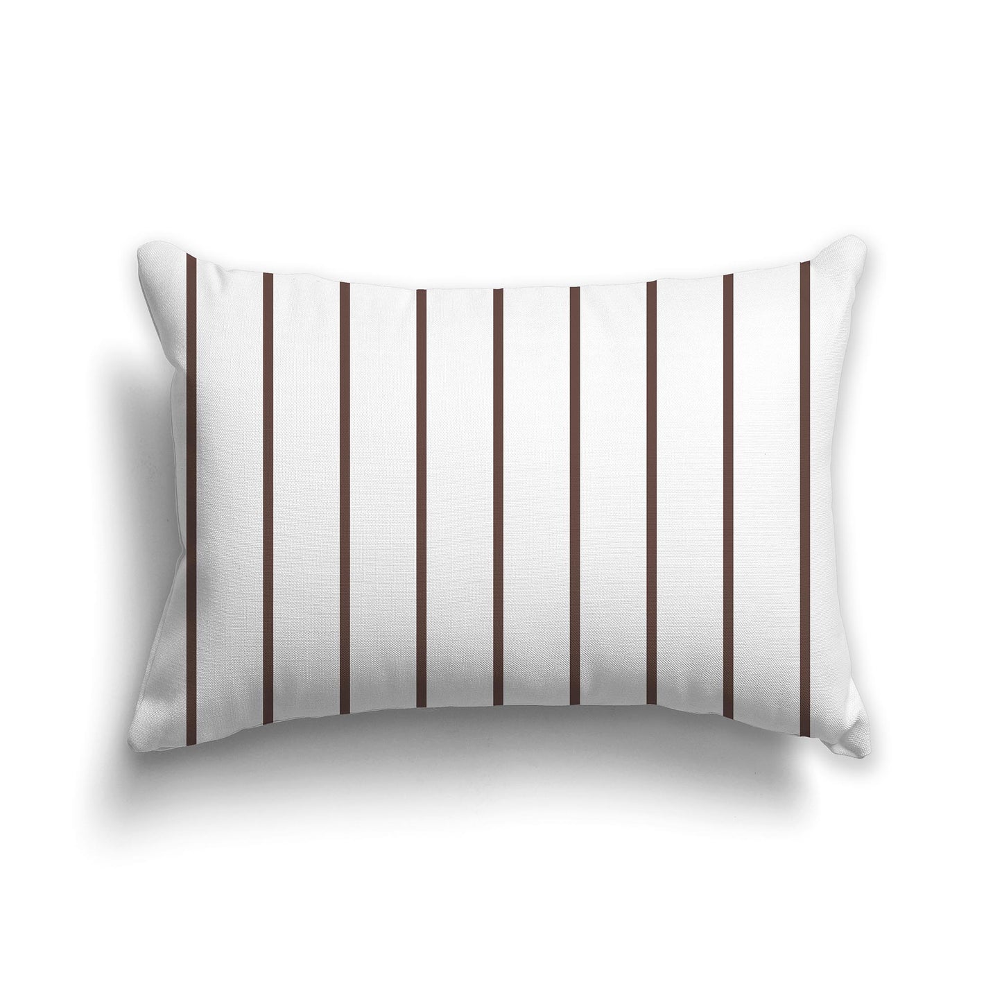 Lumbar Throw Pillow with Brown and White Stripe Pattern
