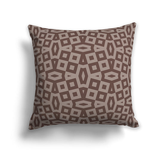 26 inch Throw Pillow with Two-tone Brown Geometric Pattern