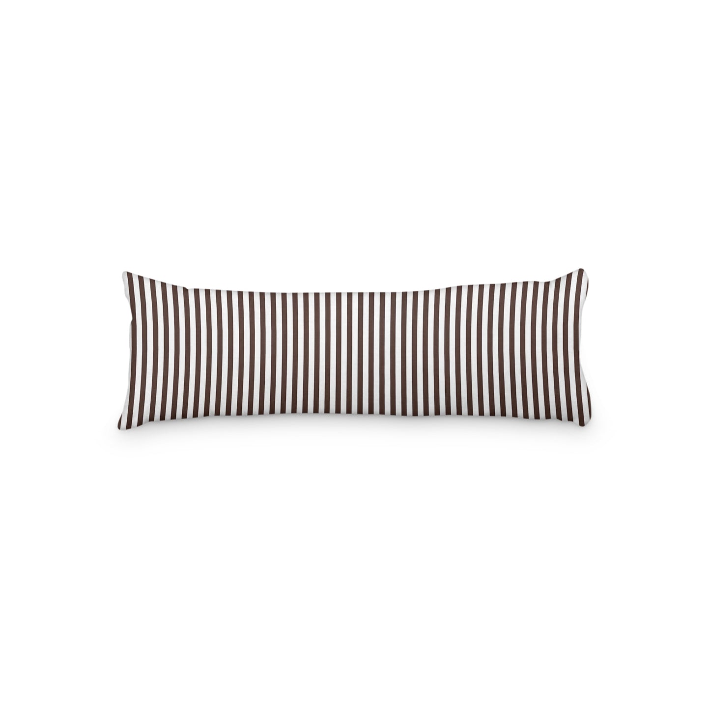 White Microfiber Body Pillow with Thin Brown Bars, MFBP-1161-241,  20 x 54 inches