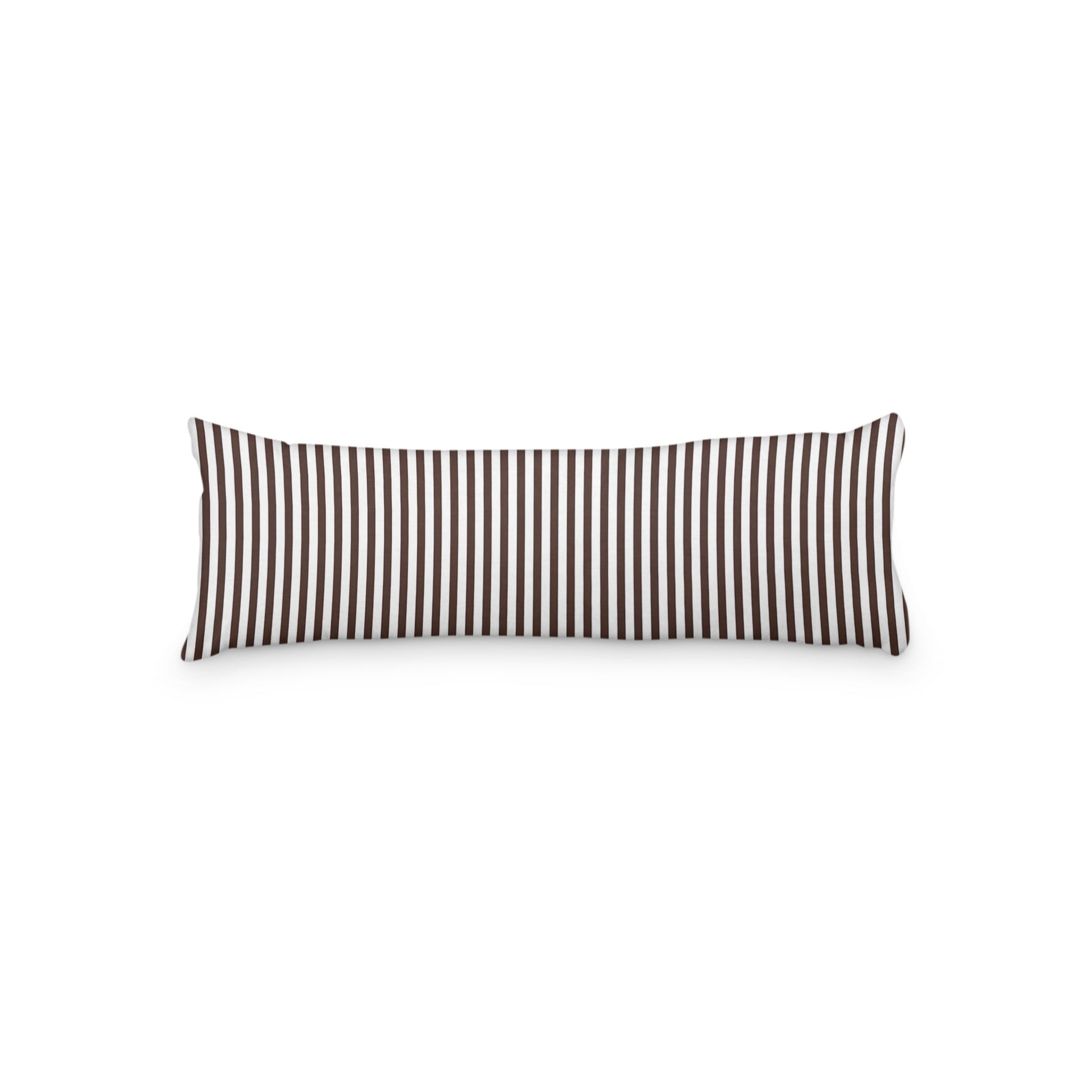 White Microfiber Body Pillow with Thin Brown Bars, MFBP-1161-241,  20 x 54 inches