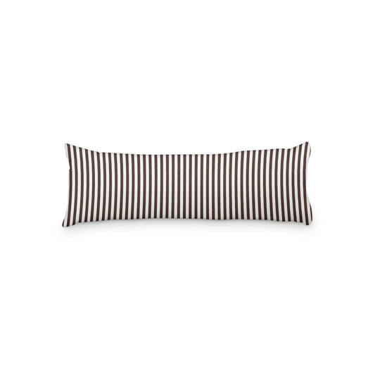 White Microfiber Body Pillow with Thin Brown Bars, MFBP-1161-241,  20 x 54 inches