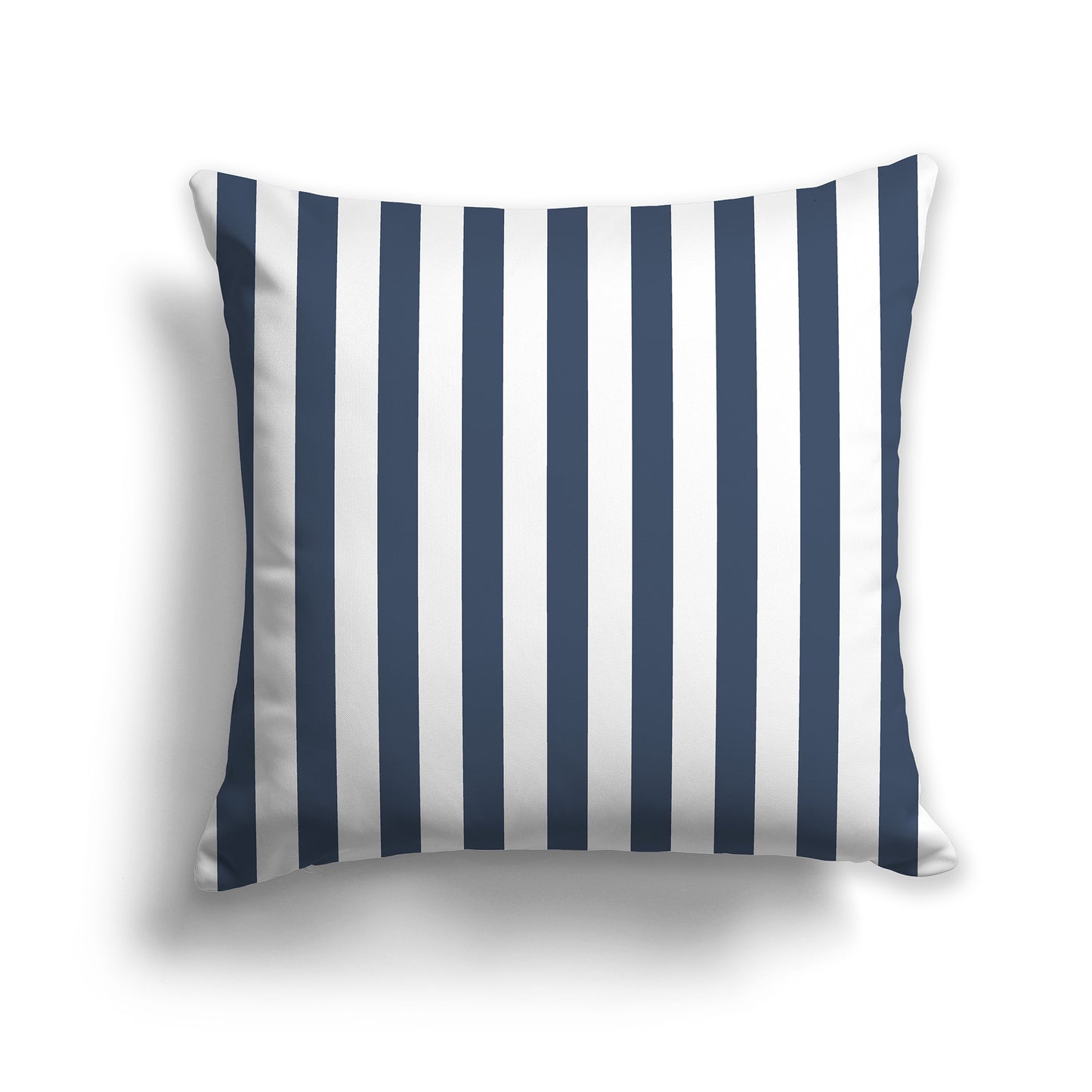 26 inch White Throw Pillow with Blue Vertical Bars