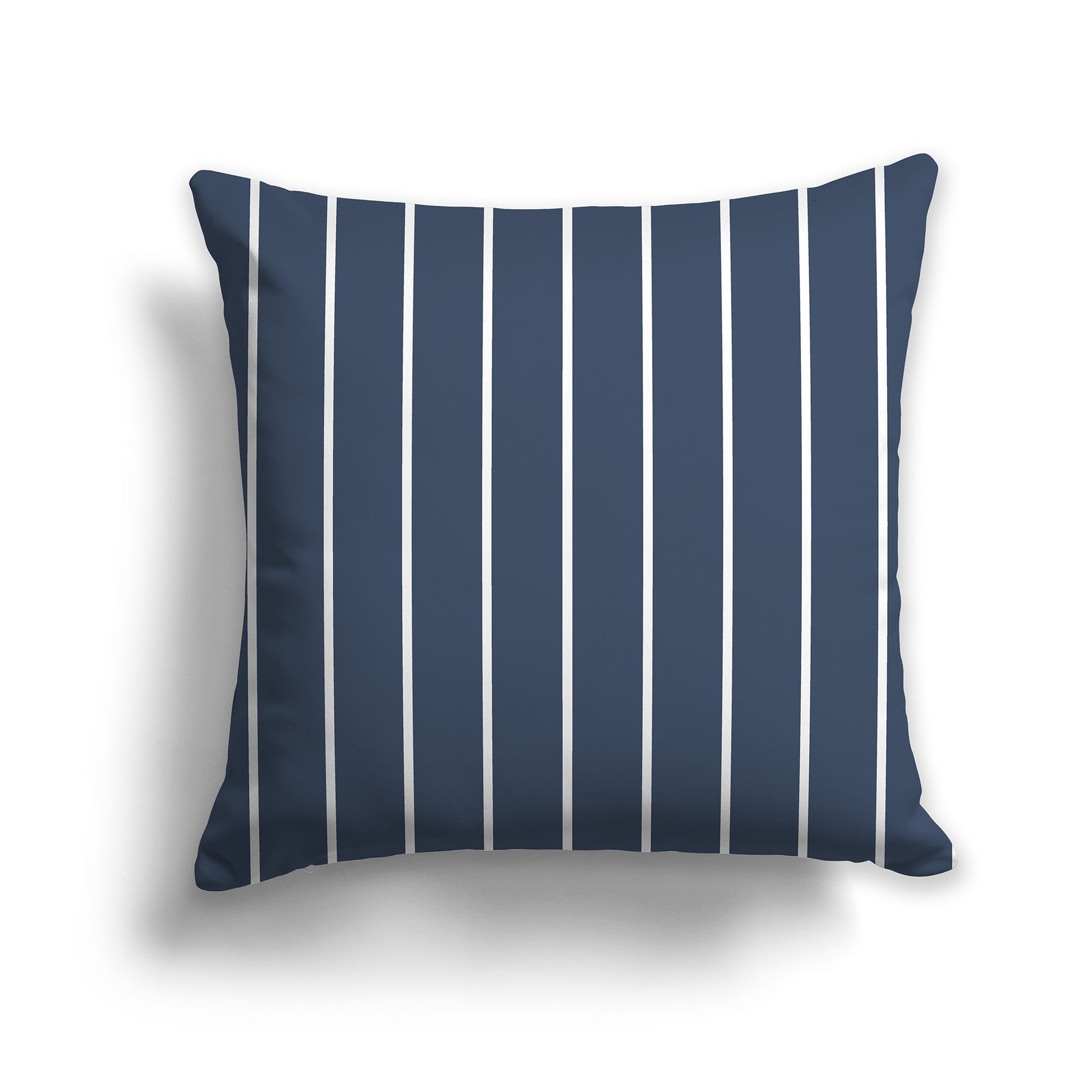 14 inch Throw Pillow with Blue and White Thin Vertical Stripe Pattern