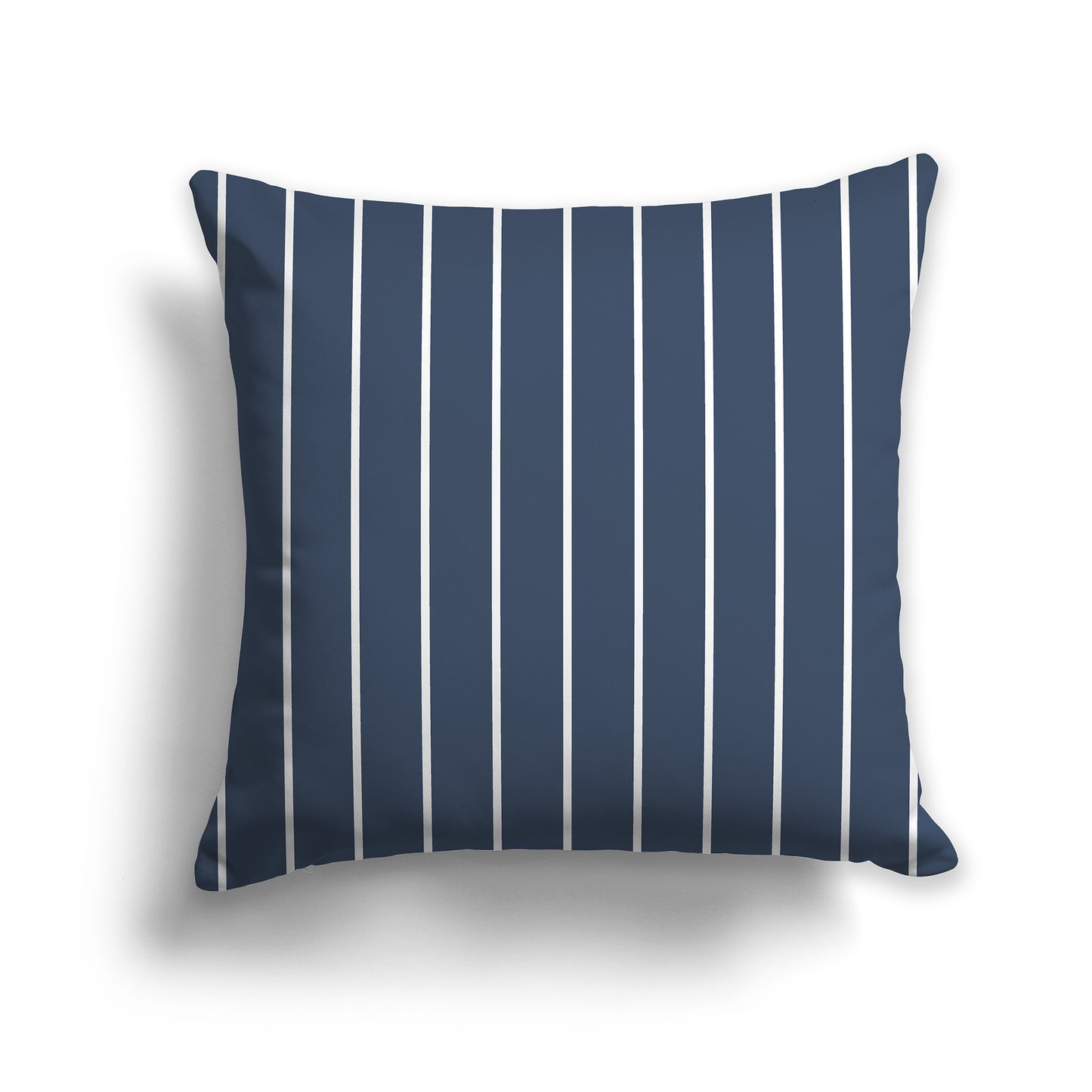 16 inch Throw Pillow with Blue and White Thin Vertical Stripe Pattern