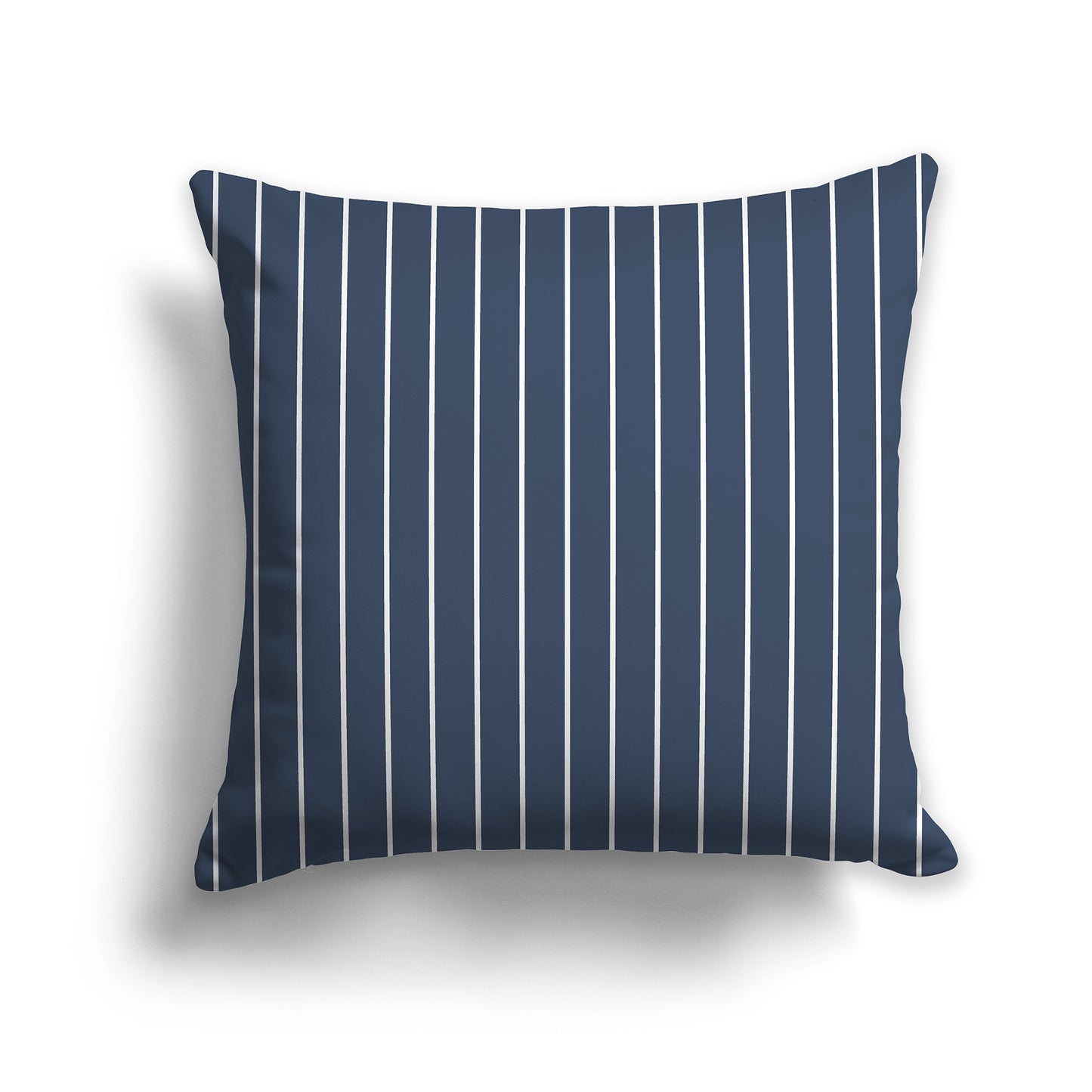 26 inch Throw Pillow with Blue and White Thin Vertical Stripe Pattern