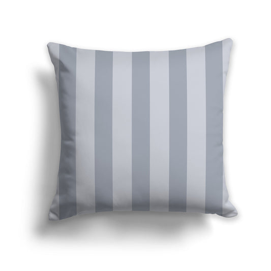 Light Grey Throw Pillow with Grey Vertical Bars on Front | Faux Suede | 14 x 14 inches