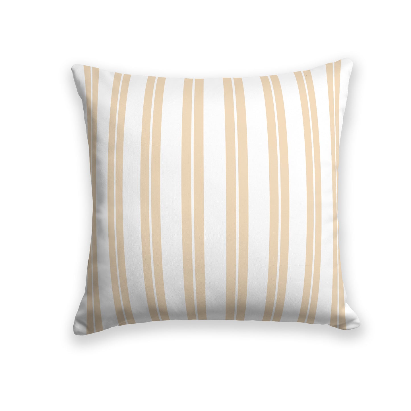 White Throw Pillow with Gold Multistripe Pattern on Front #CUSP-1163-071